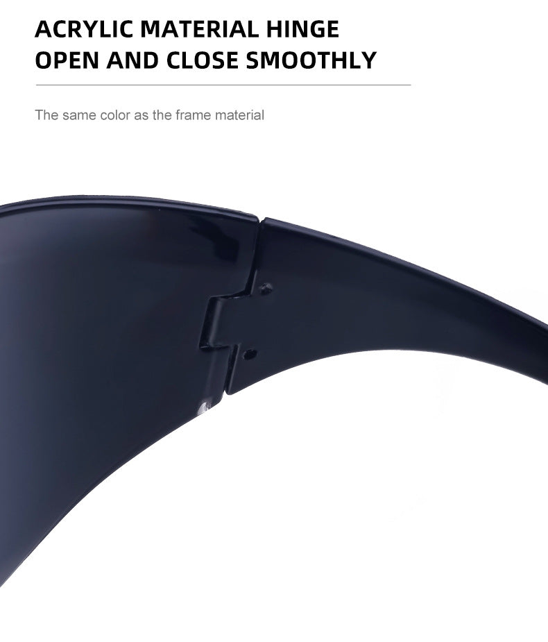 European and American Large Frame Sunglasses for Women, Trendy UV Protection Glasses with a High-End Feel Y2K Millennium Frameless Cycling Sunglasses for Men