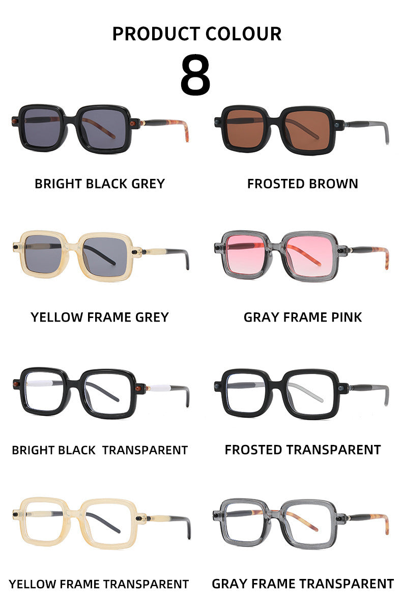 New Thick Frame Sunglasses for Men, European and American Style Square Frame Sunglasses, Retro Blue Light Blocking Sunglasses for Men, Wholesale