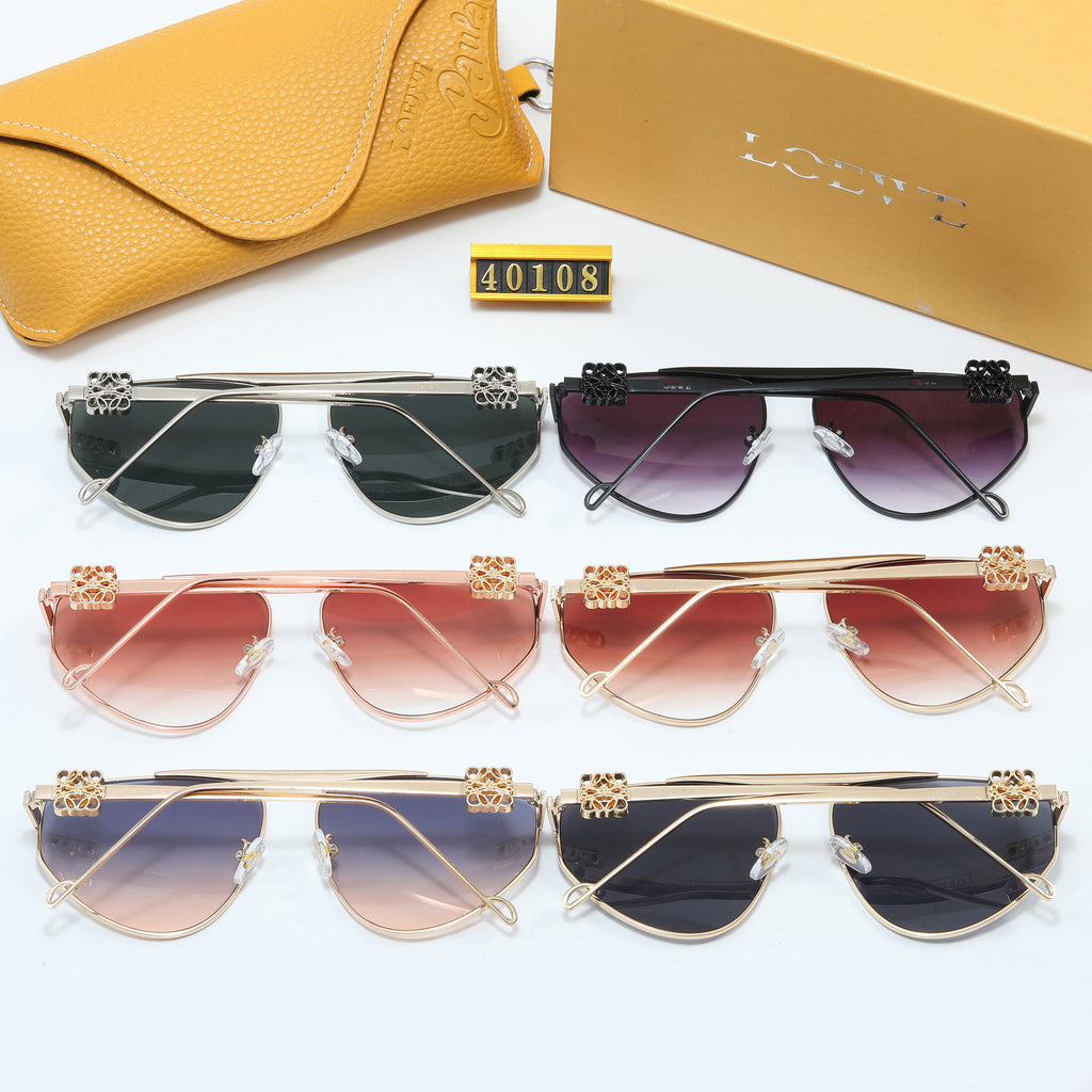 25European and American Style Women's Cat Eye Outdoor Street Photography Glasses Internet Celebrity Irregular Sunglasses Fashionable Metal Sunglasses Trendy