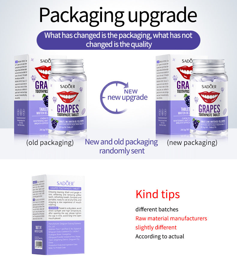 All-English Solid Toothpaste Series SADOER Sakura Whitening Anti-Yellowing Teeth Cleaning Toothpaste  Wholesale