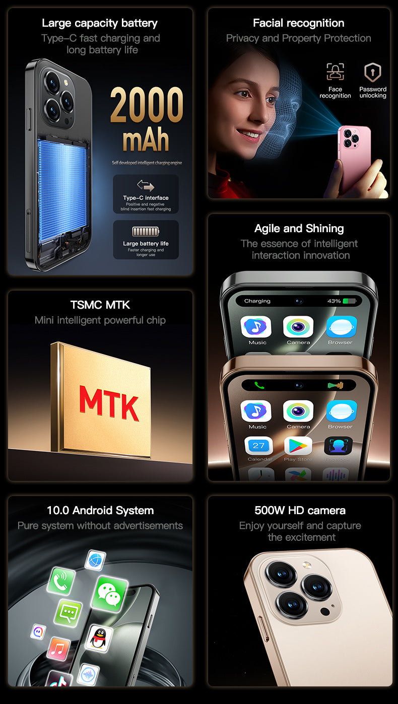 3G Smart Mini Phone M16 pro New4Small screen dual SIM phone for students Android smartphone