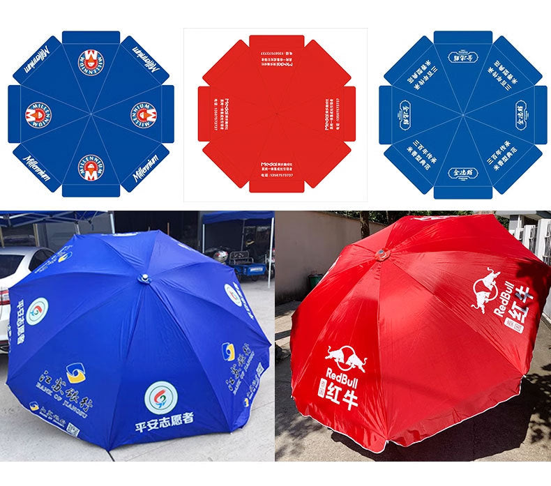 Custom Advertising logo Large Sun Umbrella Stall Sunshade Umbrella Courtyard Sun Protection Rain Umbrella Outdoor Stall Commercial Large Umbrella