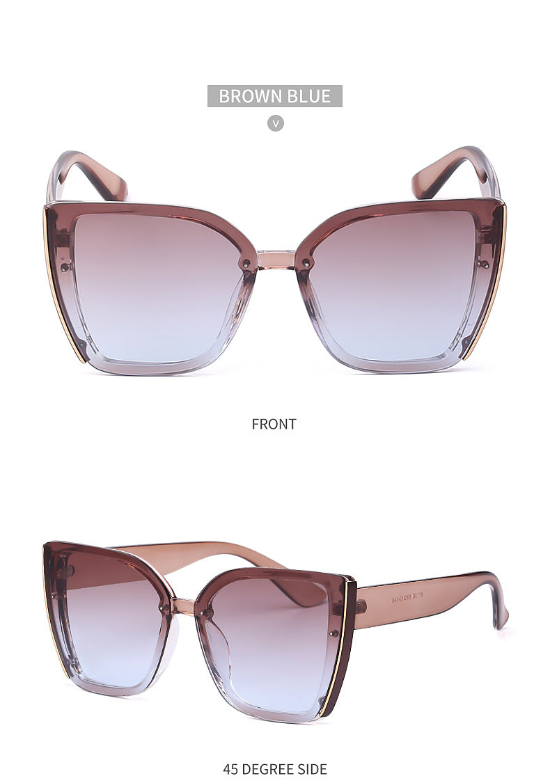 Internet Celebrity Cat Eye Large Frame Sunglasses for Women Fashion Trend UV Protection Sunglasses Korean Style Glasses sunglasses