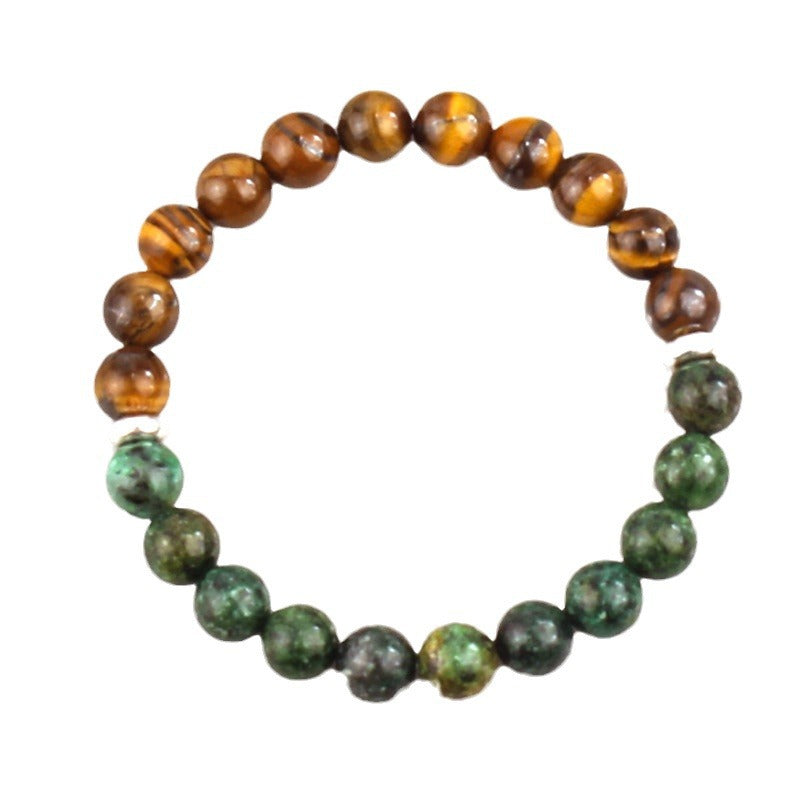 Men's Bracelet African Pine8mm Bead Spacer European and American Hand Jewelry Gift Natural Stone Tiger Eye Stone Bracelet