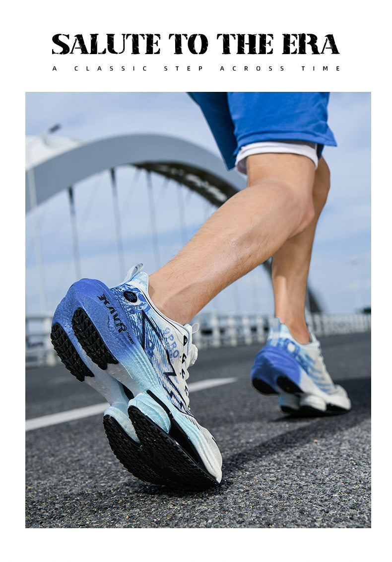 2025Autumn Winter Casual Fashion Double Mesh Knob Buckle Sneakers Super High Elastic Soft Sole Carbon Plate Anti-Slip Running Shoes