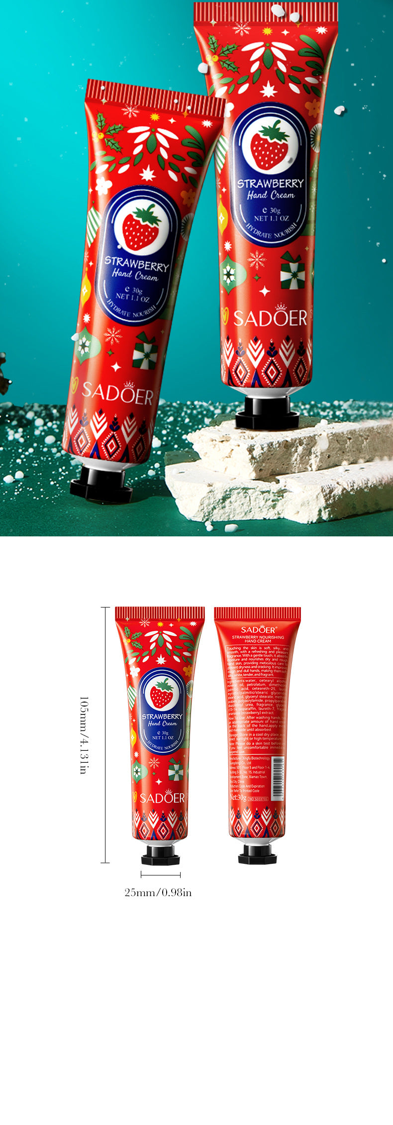 Honey Tender Hand Cream30g SADOER Skin Rejuvenation Hand Cream for Autumn and Winter Cross-Border Wholesale