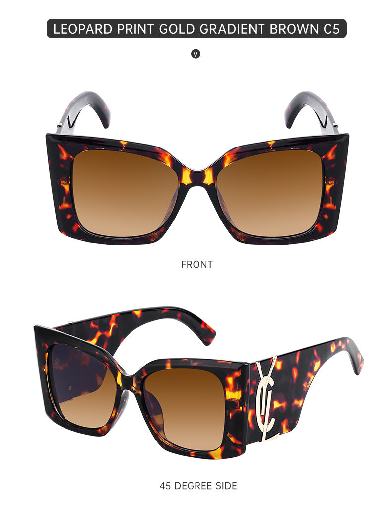 Yang Shulin Style Cat Eye Sunglasses for Women Fashion Large Frame Sunglasses High-end Sun Protection Glasses glasses