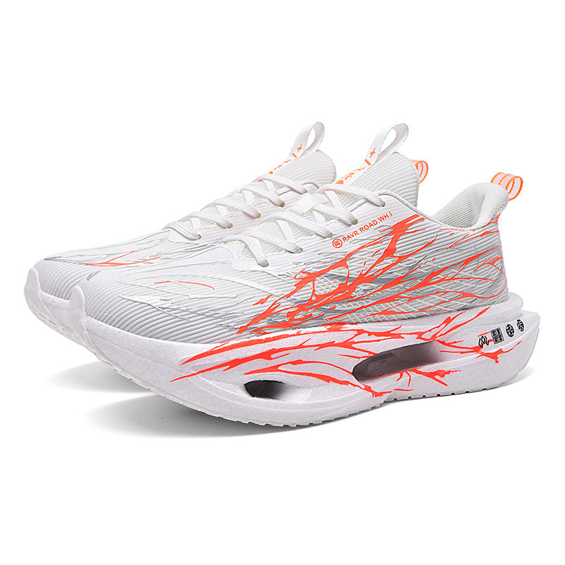 Autumn Winter New Double Mesh Thickened Parent-Child Fluorescent Fashion Casual Sports Shoes Really Soft Bottom Carbon Plate Lightweight Running Shoes