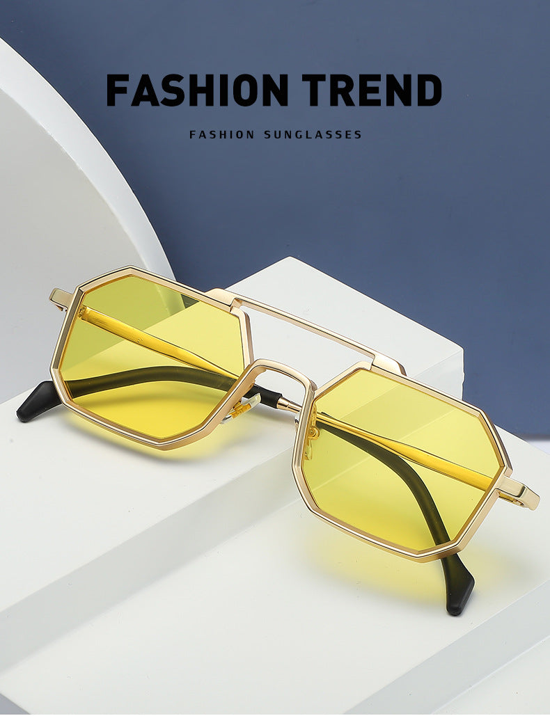 New European and American Steampunk Style Sunglasses for Men, Polygonal Small Frame Sunglasses for Women, Trendy sunglasses Wholesale