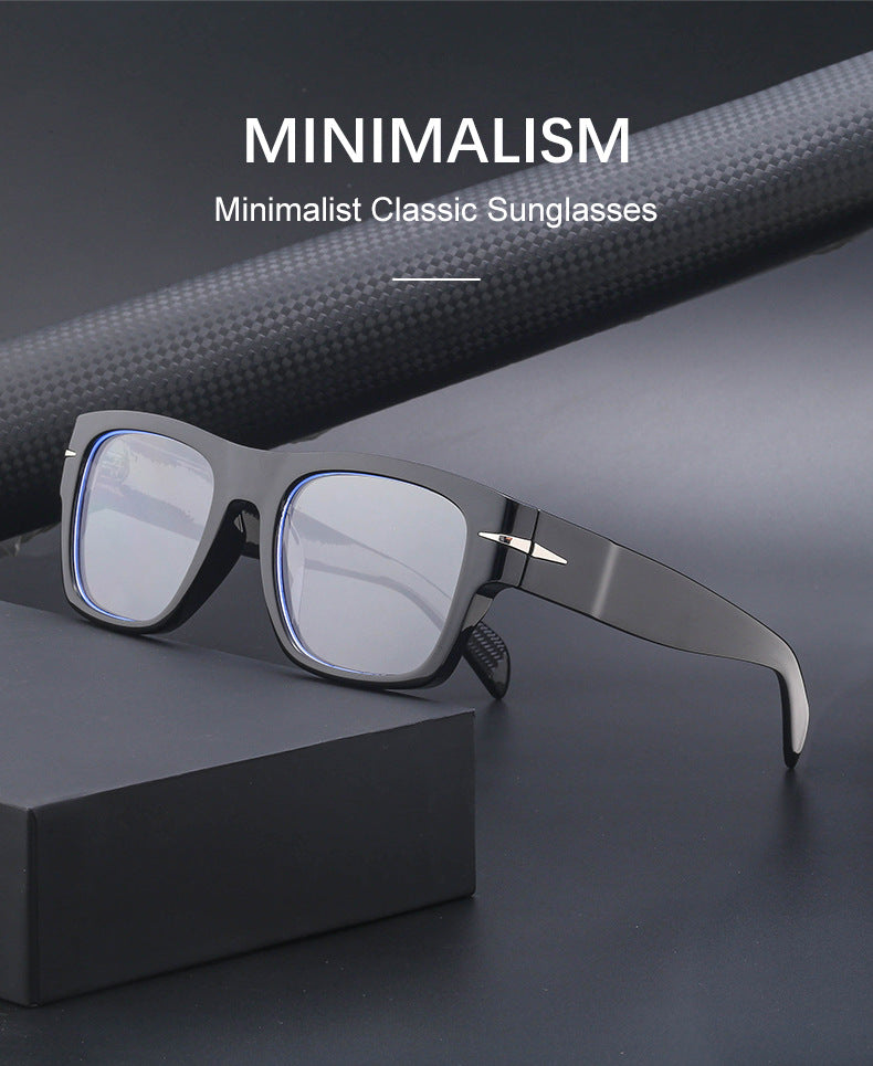 David's Retro Sunglasses for Men, European and American Style, Fashionable Trendy Square Frame Sunglasses, High-End Full Frame Glasses for Men