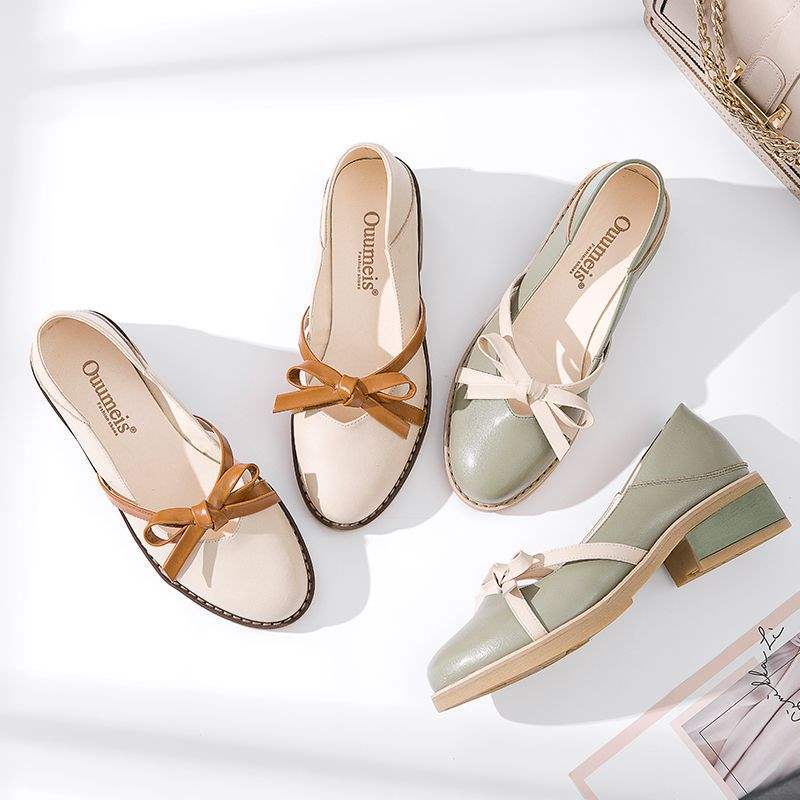 2025New Spring Fairy Shoes Versatile Shallow Mouth Small Leather Shoes Retro Mary Jane Shoes Women's Mid-Heel Single Shoes