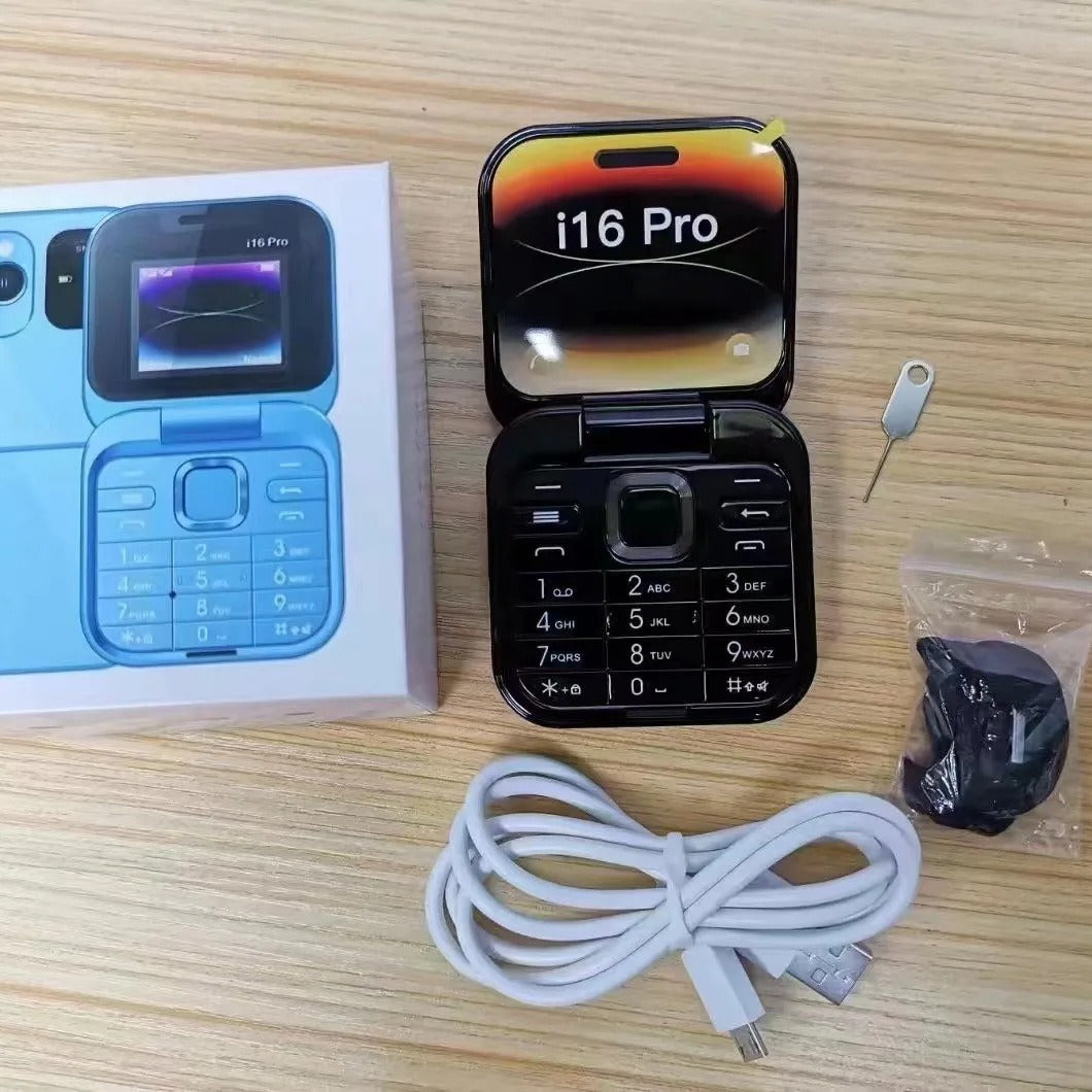 New Mobile Phone i16 pro Dual SIM Non-Smartphone Flip Phone Button Elderly Phone Student Small Phone