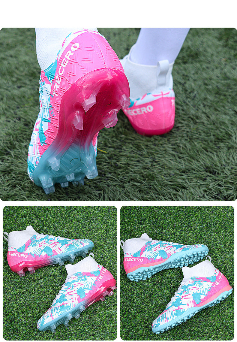 CICERO High quality professional football shoes for men and women FG Long Spike Anti-Slip Wear-Resistant Youth Practical Competition Training Shoes