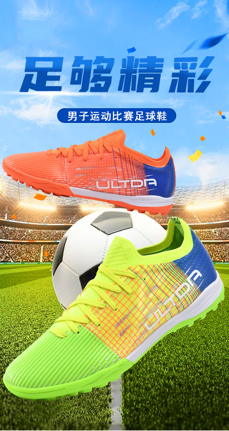 C Luo Professional High-Top Soccer Shoes Male AG Long Spike Youth Student Campus Competition Training Sneakers