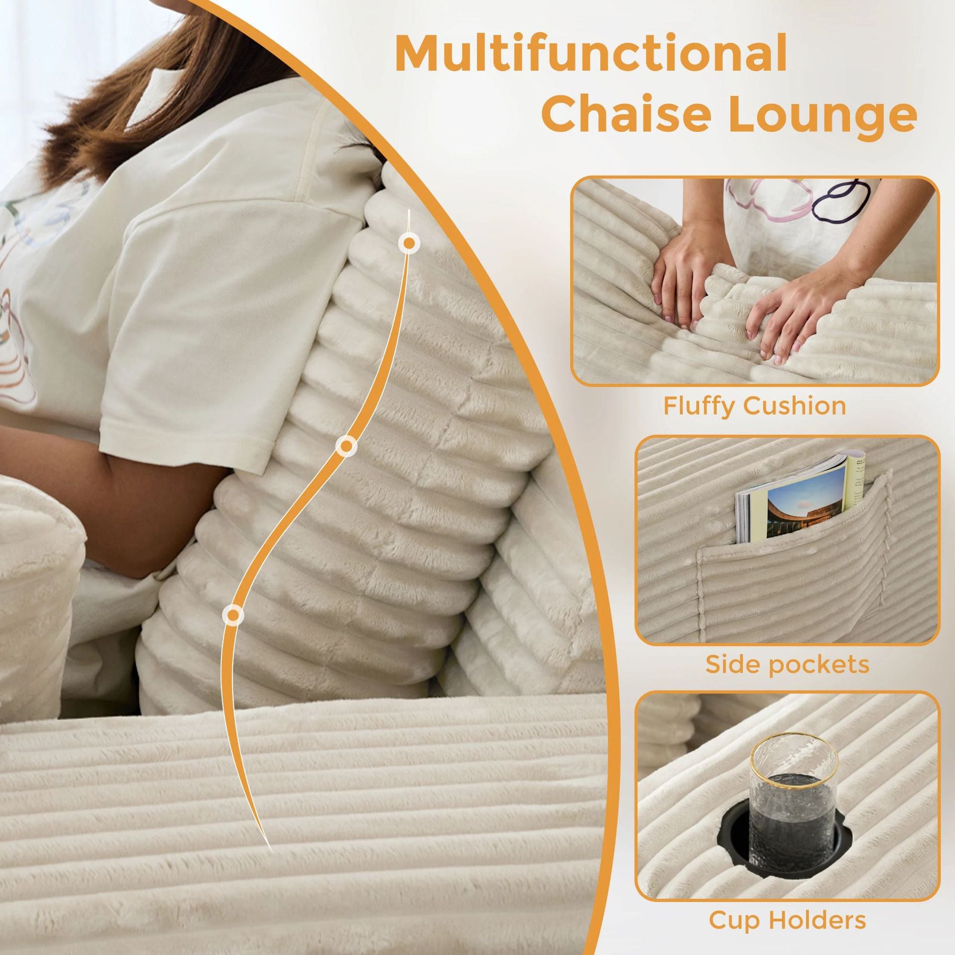 Vacuum Compressed Sofa Second-Hand Modular Combination Small Apartment Wabi-Sabi Style Living Room Designer Lamb Wool Fabric Sofa