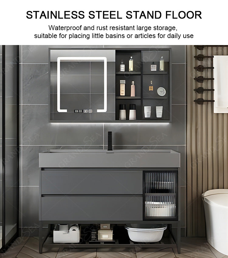 80CM Sink Luxury Storage Furniture Frees Standing Modern Design Toilet Painted Vanity Bathroom Cabinet