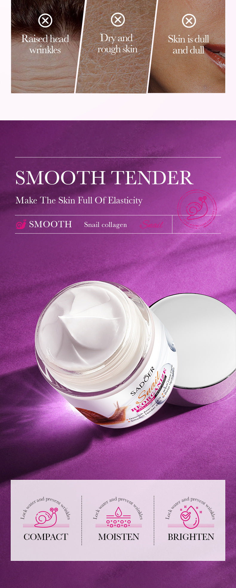 Snail Sleeping Mask SADOER Collagen Moisturizing and Nourishing No-Rinse Mud Mask Cross-Border Wholesale