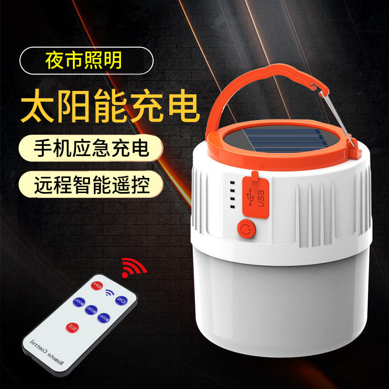 Outdoor Solar Rechargeable Bulb Tent Light Emergency Light Camping Light Household Power Outage Light with Remote Control