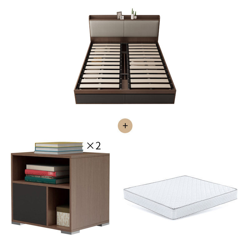 Modern Minimalist Air Pressure High Box Bed Nordic Tatami Bed Home Bedroom Master Double Storage Platform Bed