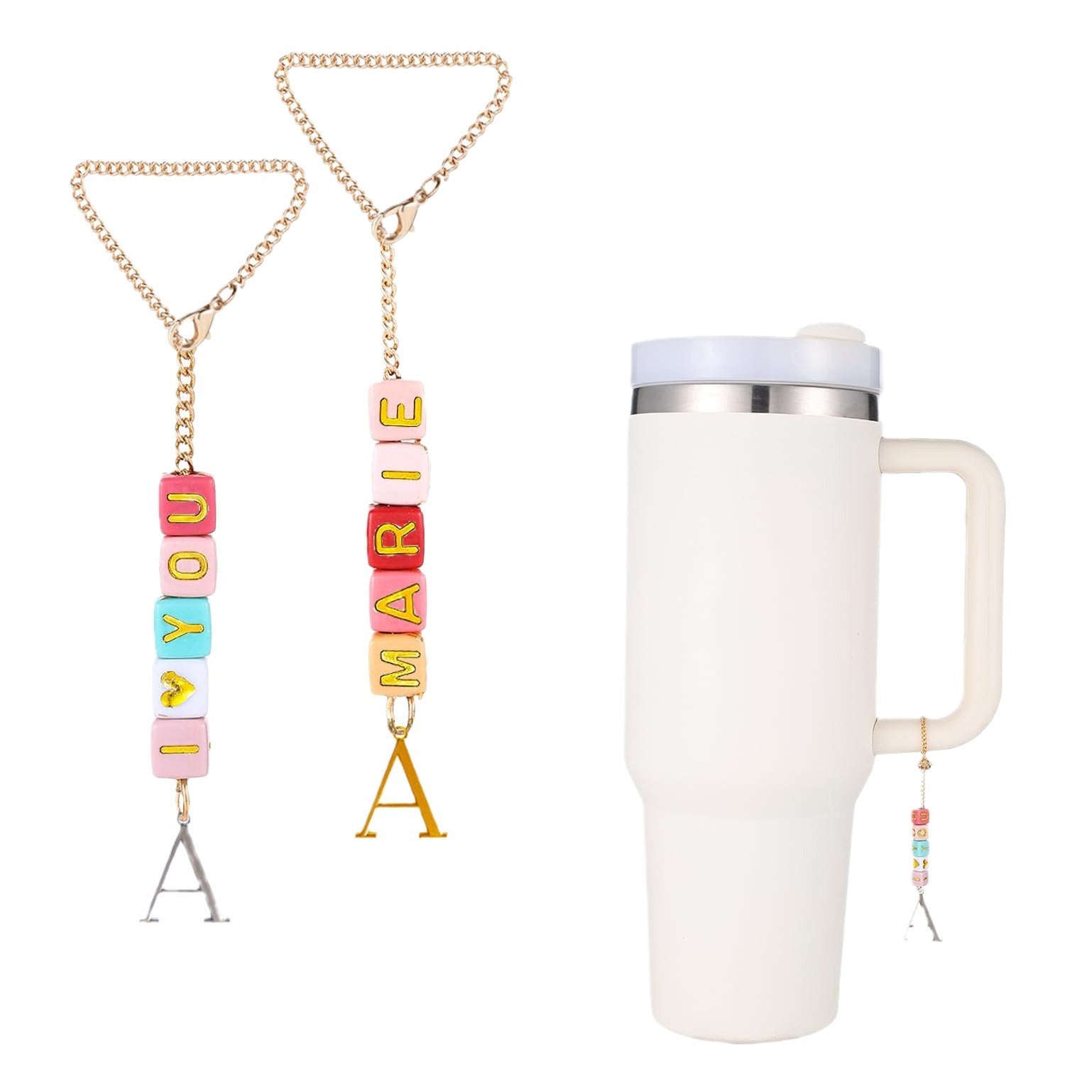 New Couple Bracelet Jewelry Chain diy Acrylic Colorful Heart Letter Cup Chain Accessory