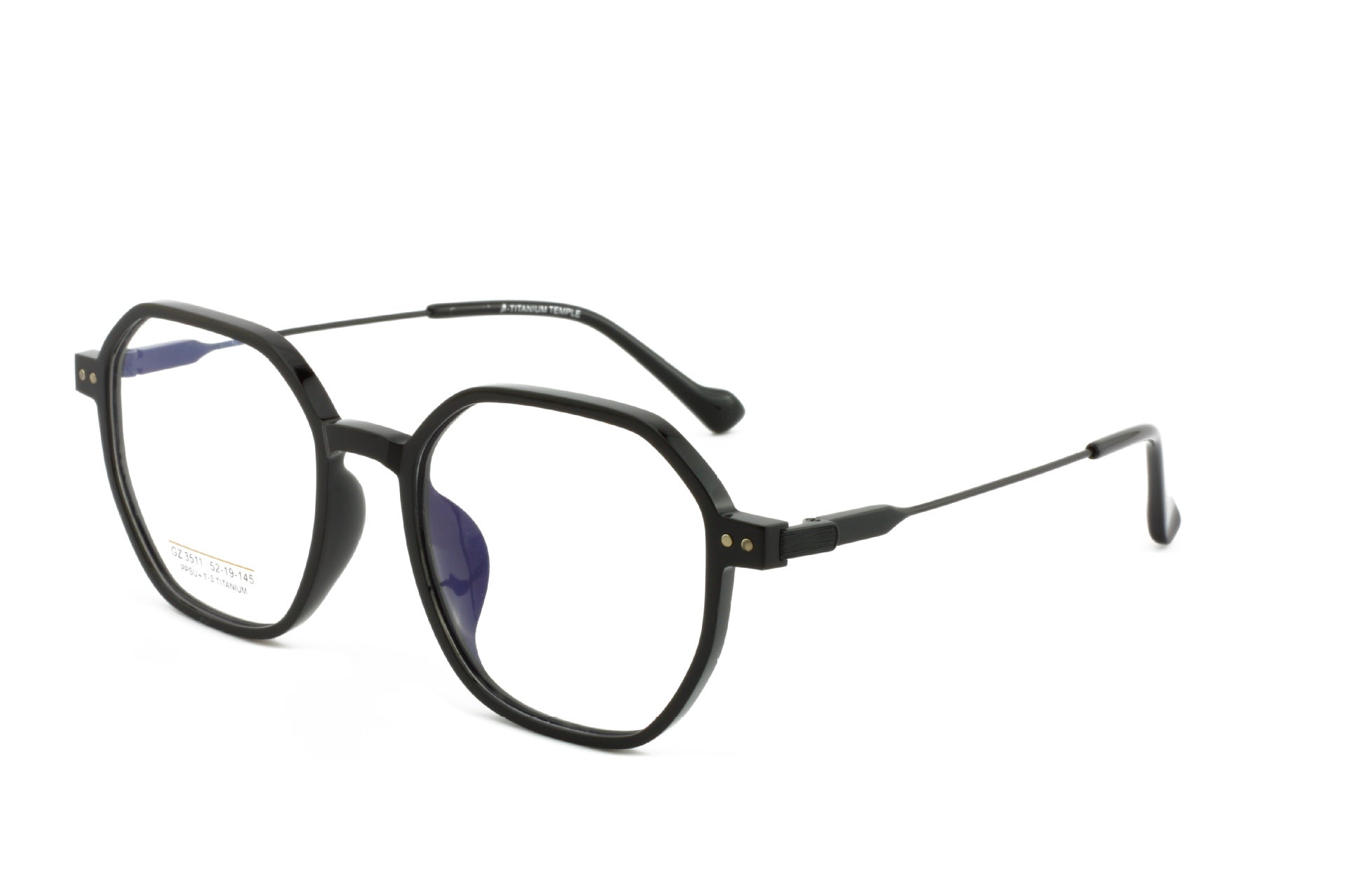 PPSU Titanium Eyeglass Frame Polygonal Retro Half Titanium Frame Fashion Commuting Versatile Glasses Business Lightweight Metal Frame