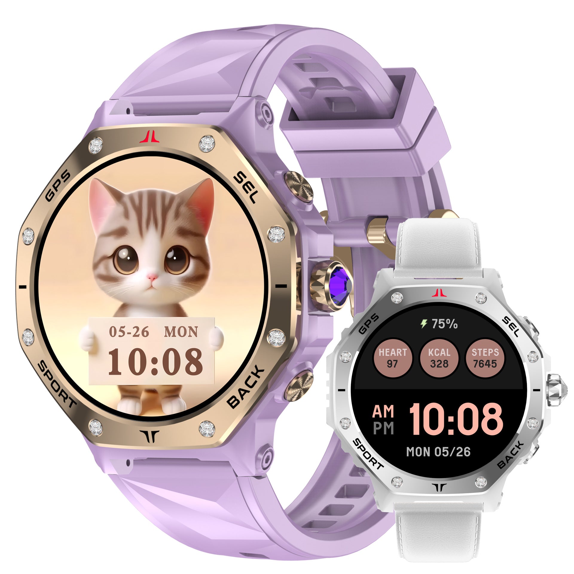 W20 Mini Smart Watch1.32inch Bluetooth Call Heart Rate Sleep Depth Waterproof GPS Beidou Positioning