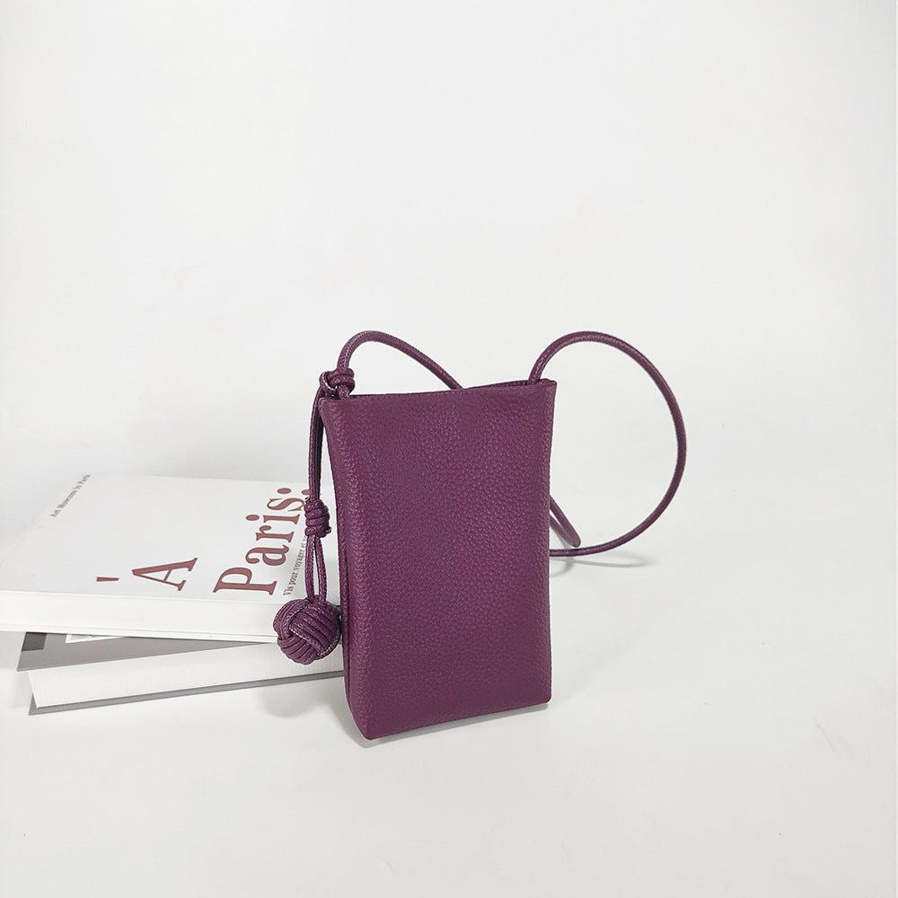 Mini Genuine Leather Phone Bag for Women togo Top Grain Leather Small Square Bag2025New Fashion Simple Versatile Crossbody Bag