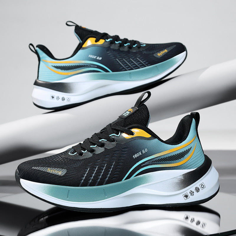 Large Size Summer Jacquard Mesh Breathable Youth Shock Absorption Sports Shoes Student Outdoor Racing Running Shoes