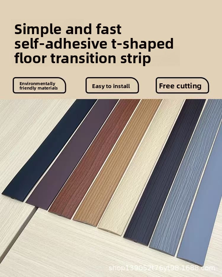 Self-Adhesive T Recessed edge trim for wooden flooring T Edge trim strip, threshold strip, gap transition strip, door strip, edge presser strip