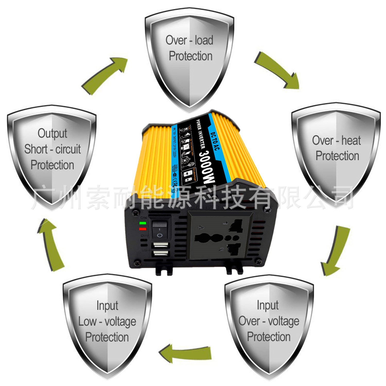 Vehicle Inverter300W 12V Turn110V/220V Double USB Mouth car power inverter