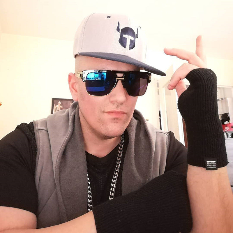 Glasses for Men Driving Special European and American Large Frame Sunglasses Men's High-end Sense Retro Trend Sunscreen Sunshade Full Frame Sunglasses