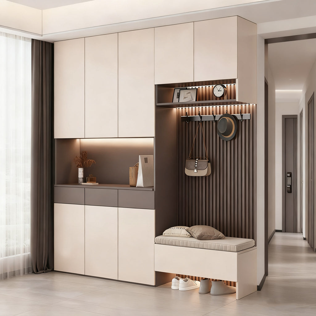 Custom Aluminum Alloy Shoe Cabinet Entryway Cabinet Home Doorway Wall-Mounted Hallway Cabinet Simple Modern Storage Integrated Cabinet