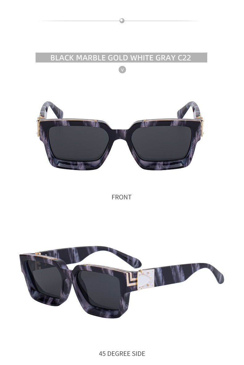 0k Billionaire Style Sunglasses Men Fashion Internet Celebrity Sunglasses Women High-end Glasses Square Frame Sunglasses