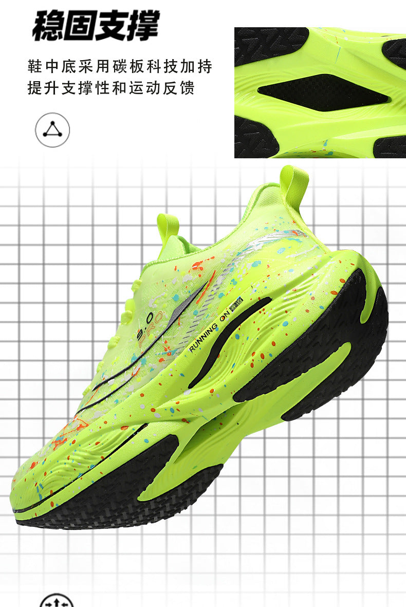 Red Rabbit9pro Luminous Carbon Plate High Elastic Cushioning Women Running Shoes Men Autumn Racing Training Non-Slip Cushioning Sneakers