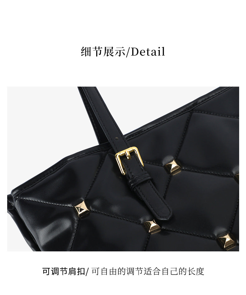 Women's Bag Niche Versatile New Quilted Tote Down Bag Textured Personality Large Capacity Handbag