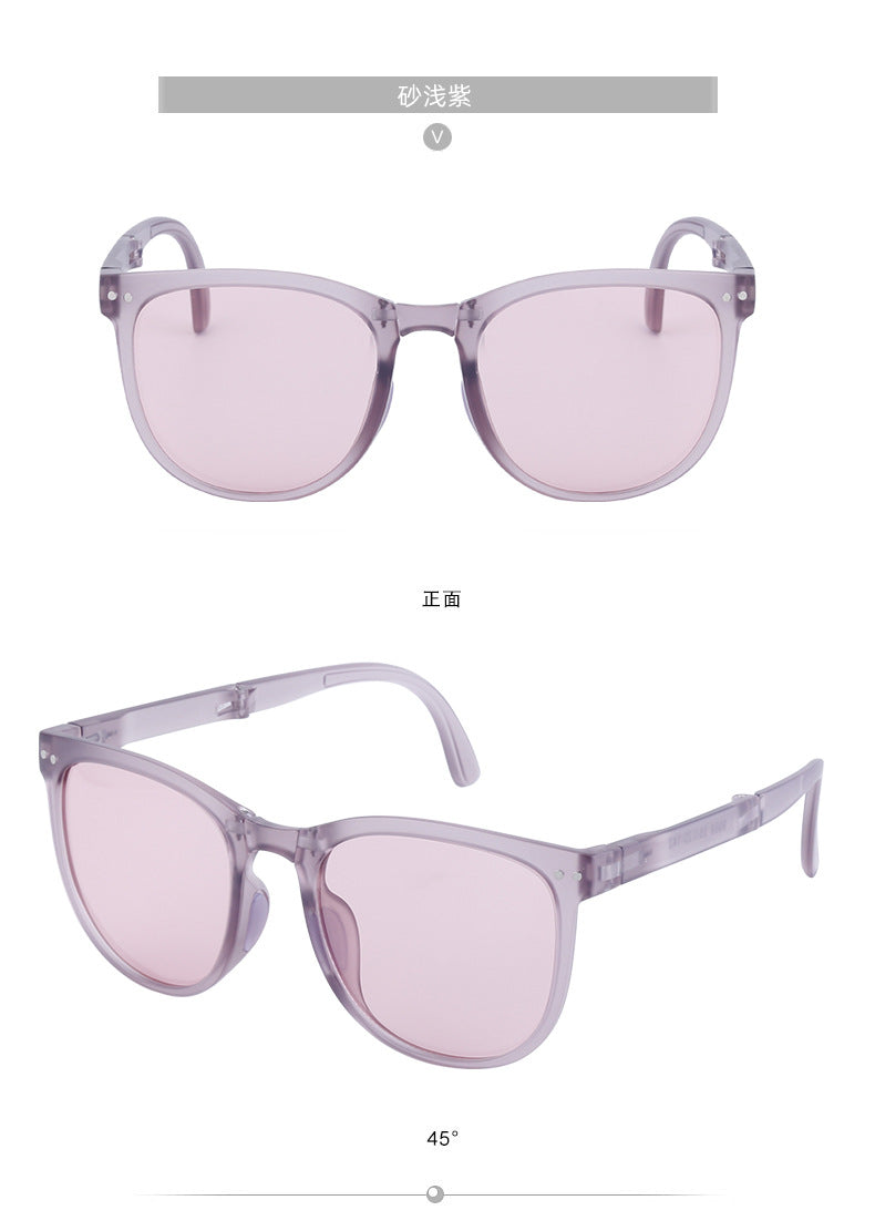 New Fashion Foldable Sunglasses for Women UV Protection Polarized Sunglasses Trendy Portable Full Frame Sun Glasses