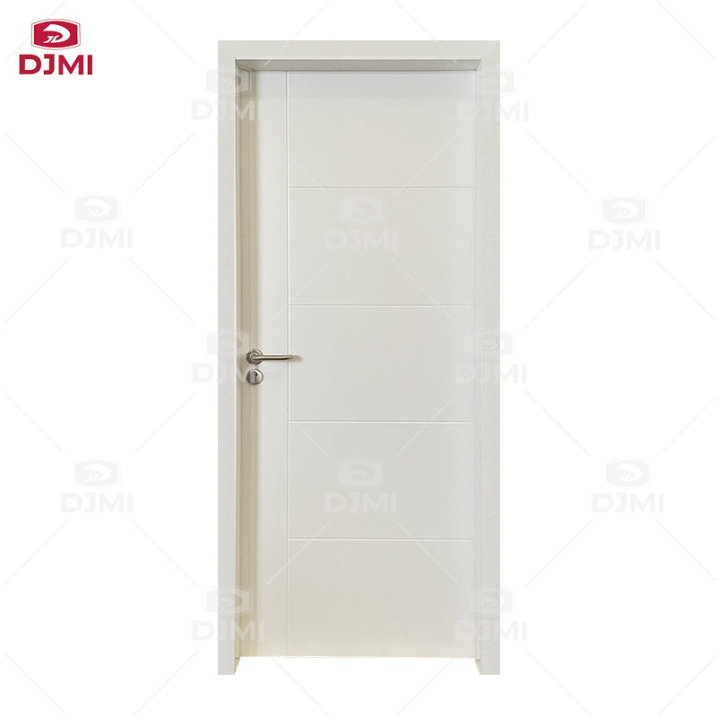 European Luxury Apartment Wooden Room Interior Doors Flush Series Wood Veneer MDF Wooden Door