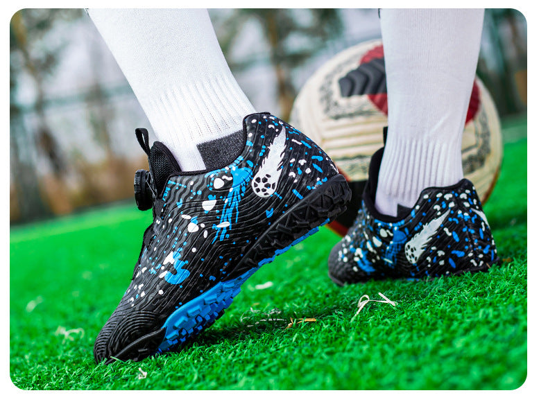 Rotating Button New Children's Soccer Shoes Girls' Spike Training Shoes Girls' Elementary School Sneakers Sports Shoes