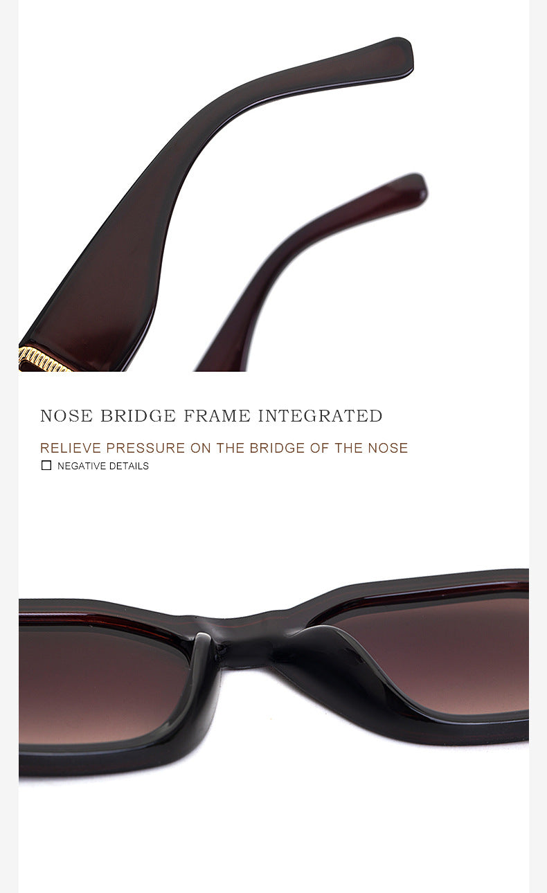 2025New Small Square Frame Sunglasses European and American Trendy Head-Shaped Polygonal Glasses Small Frame Sunglasses for Men