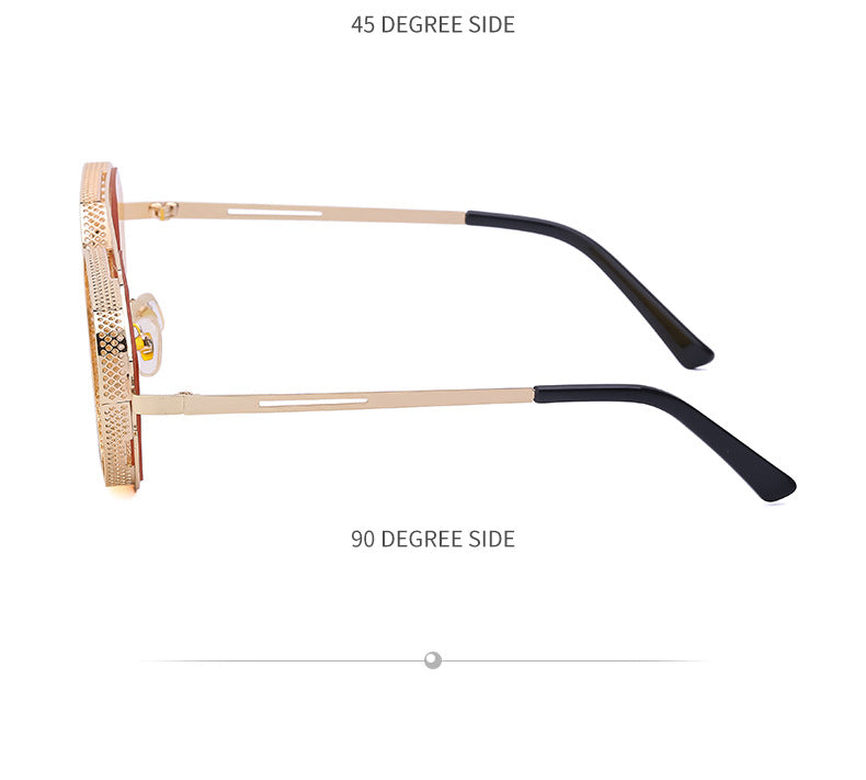 New Hollow Sunglasses for Men, European and American Retro Steampunk Irregular Sunglasses, Fashion Glasses sunglasses