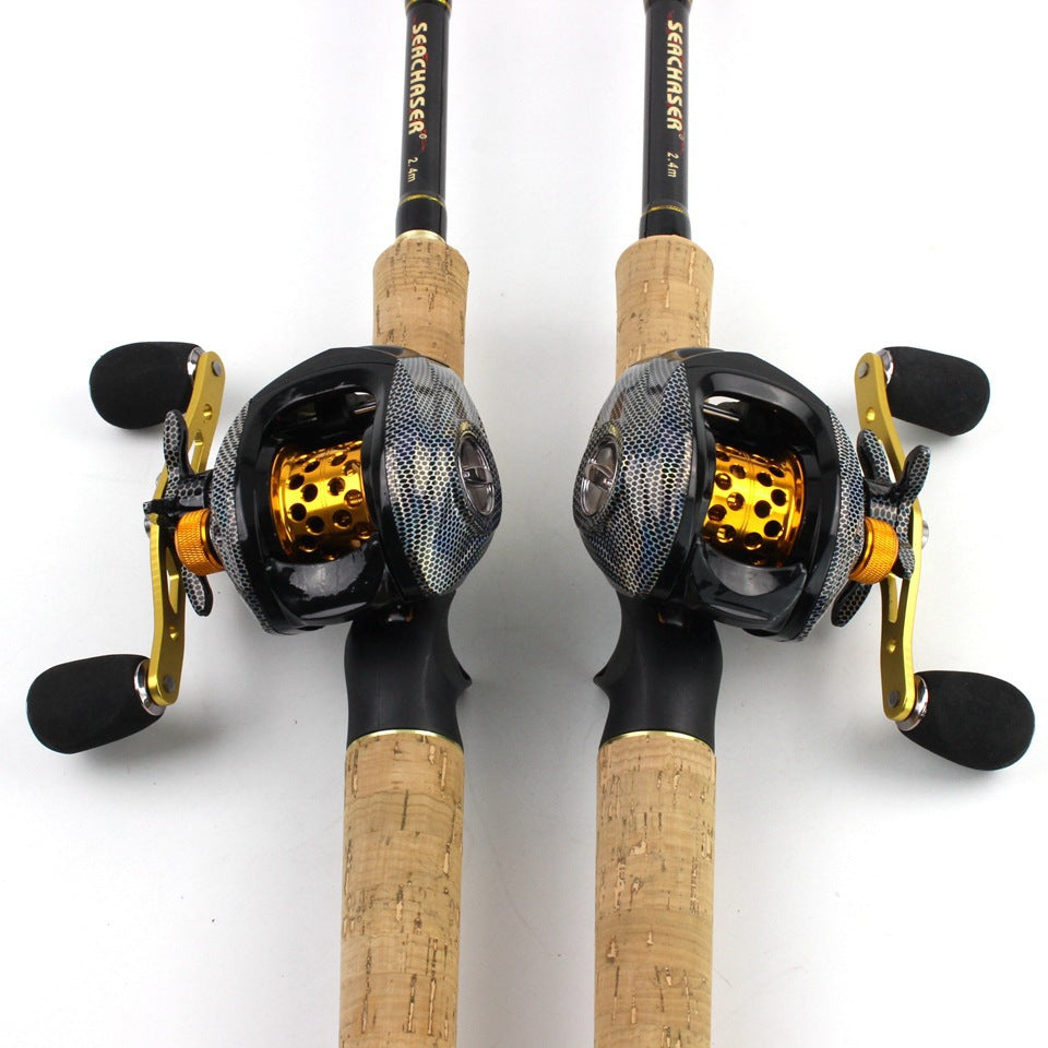 A Fishing Gear Gun Handle Retractable Lure Water Drop Reel Combo Ultra-light Ultra-short Fishing Rod Wooden Handle Rod