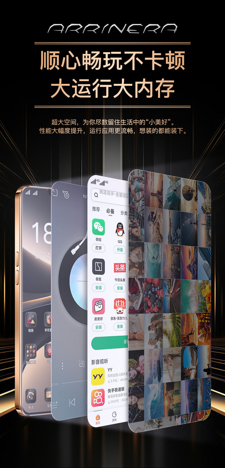 2025Popular U25Android Smartphone512G All-Network Compatible Light Luxury5G Smartphone Source Factory Shenzhen
