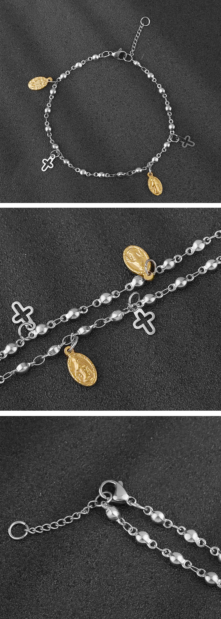 New Cross Bracelet for Women Stainless Steel Niche Design Personality Versatile Titanium Steel Jewelry Factory Wholesale