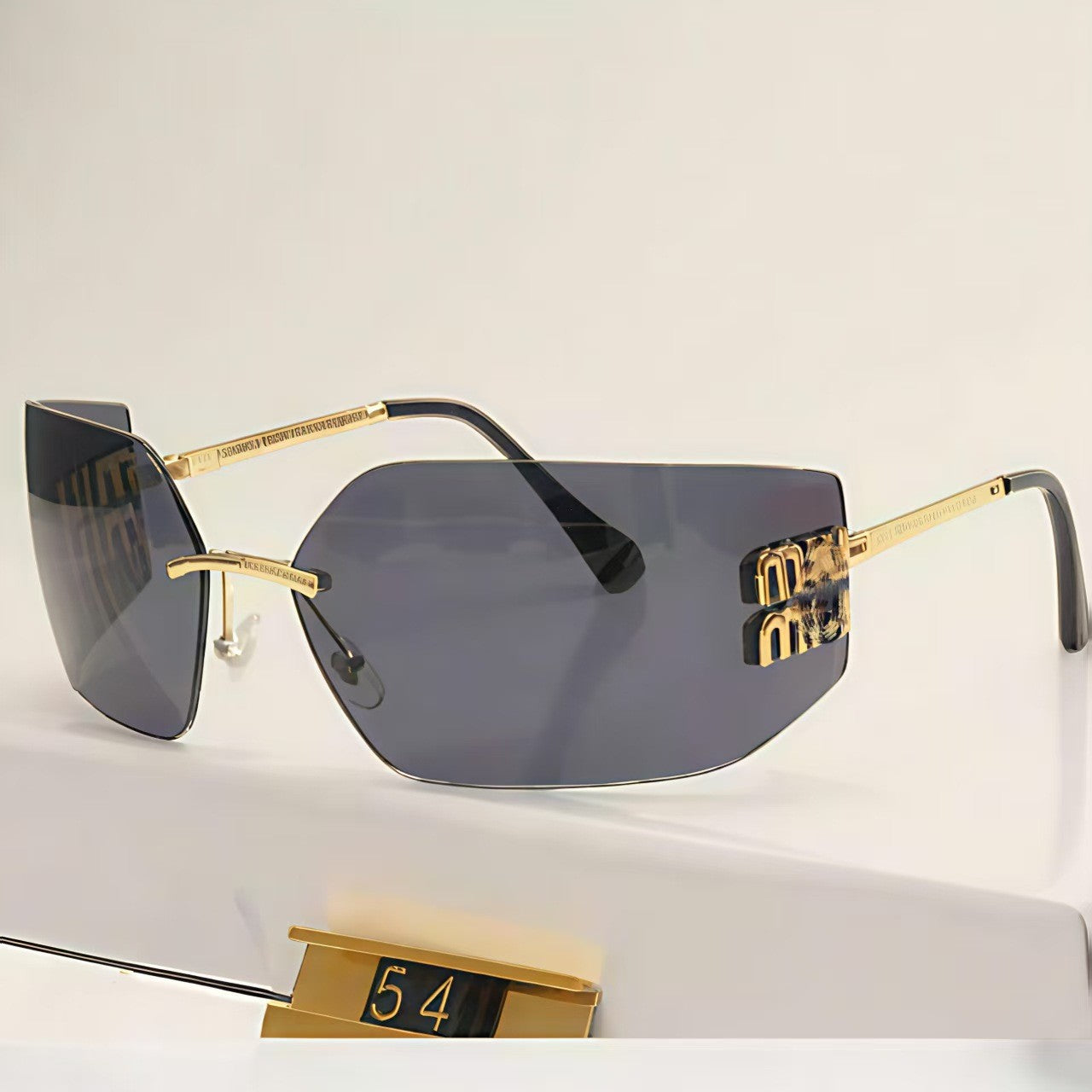 Luxury High-Quality Inner Partition Miaojia SMU54y Sunglasses for Women Same Style as Zhang Yuanying Rimless Sunglasses High-end Feel