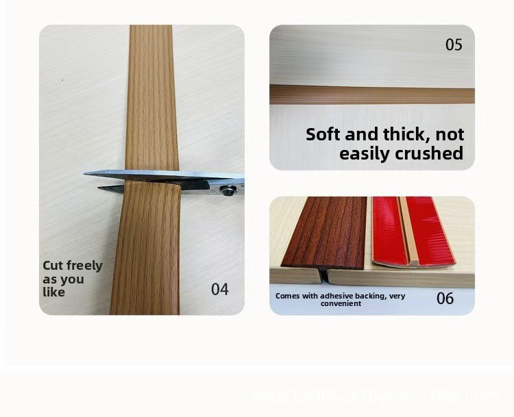 Self-Adhesive T Recessed edge trim for wooden flooring T Edge trim strip, threshold strip, gap transition strip, door strip, edge presser strip