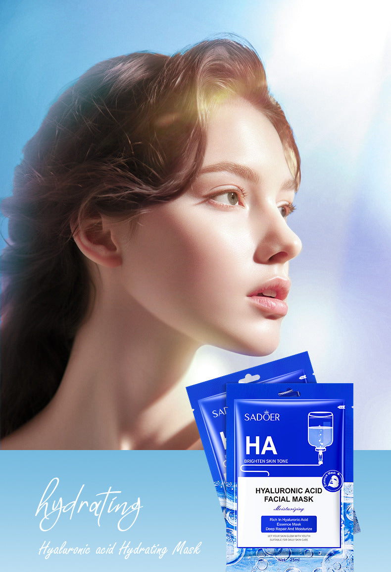 Full English Mask SADOER Hyaluronic Acid Vitamin E Oligopeptide Hydrating Moisturizing Tablets  Foreign Trade Wholesale