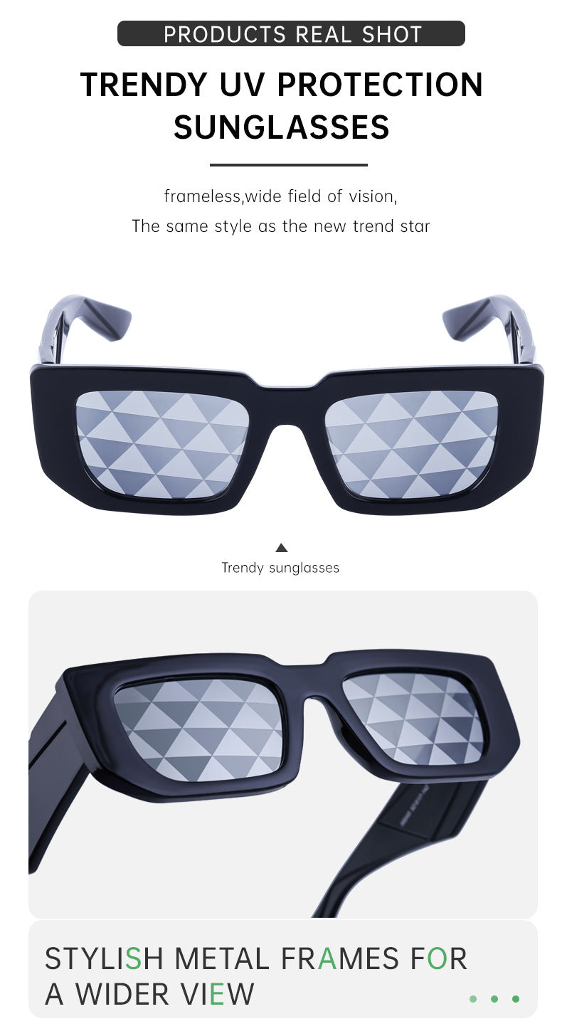 Fashion Small Frame Sunglasses for Women Trendy European and American Wide Leg Square Frame Sunglasses High-end Wholesale sunglasses