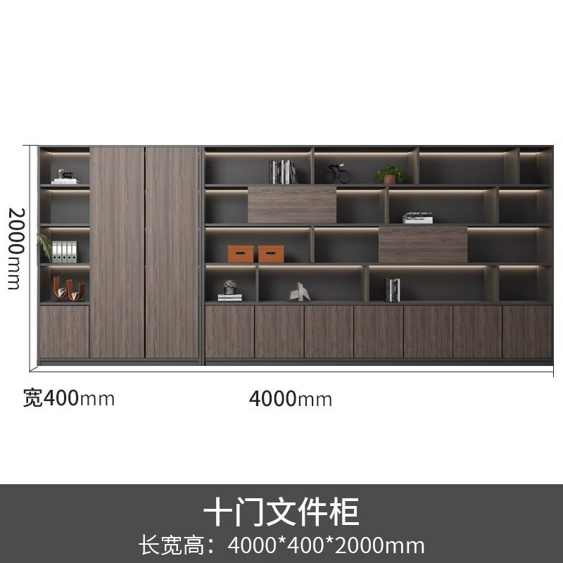 Office File Cabinet with Lock Storage Cabinet Wooden Modern Bookshelf Boss Background Cabinet Archive Cabinet