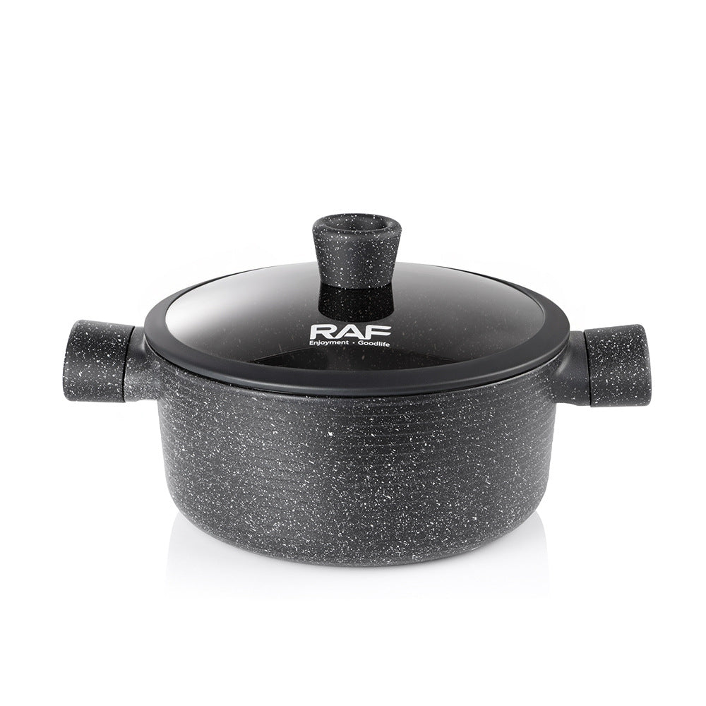 RAF Hot Sale Non-Stick Pan Ceramic Coating Inside and Out Flat Bottom Cooking Pan Universal Stove Cookware Set Ten-Piece Set