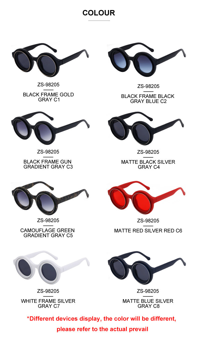 Sunglasses European and American Fashion Round Frame Sunglasses Men's High-end Sunglasses Men's Wholesale sunglasses